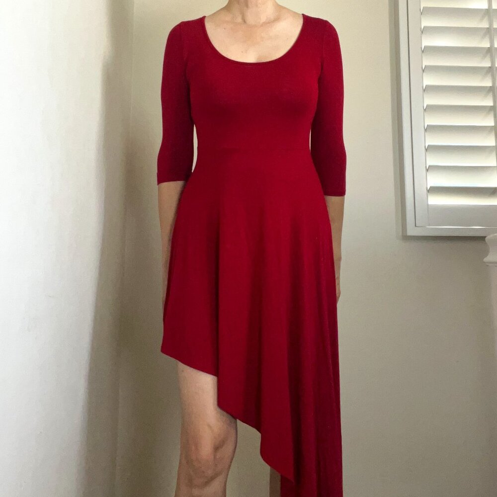 Lulus Red Dress, Lulu's Asymmetrical Red Dress, Lulu's Red Garnet Dress, Size M